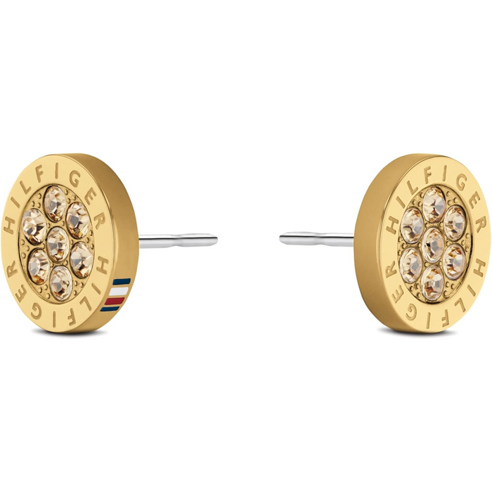 Tommy Hilfiger Women's Ionic Gold Stainless Steel with Crystal Earrings - 2780566