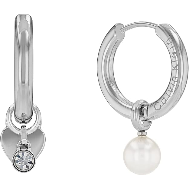 Calvin Klein Women's Stainless Steel White Pearls & White Preciosa Earrings - 35700001