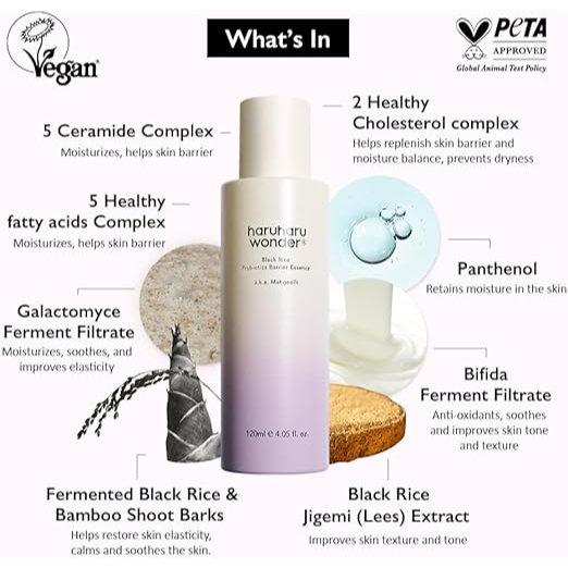 Haruharu Wonder Black Rice Probiotics Barrier Essence 120ml (a.k.a. Makgeolli Essence)