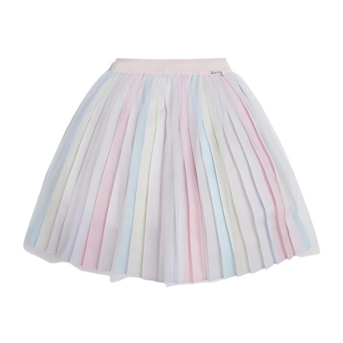 GUESS - Girls' Satin Mutli Color Pleated Skirt With Chiffon Overlay Skirt