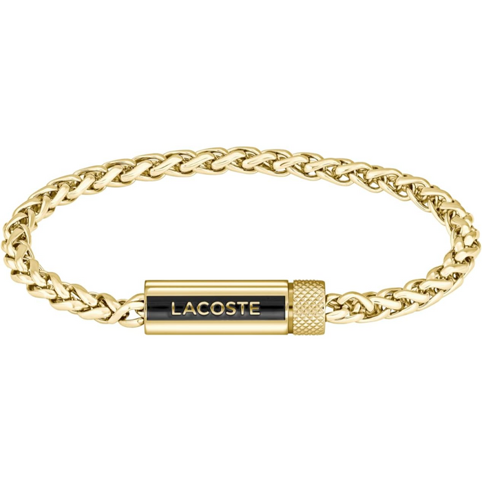 Lacoste Men's Ionic Plated Thin Gold Steel Bracelet - 2040338