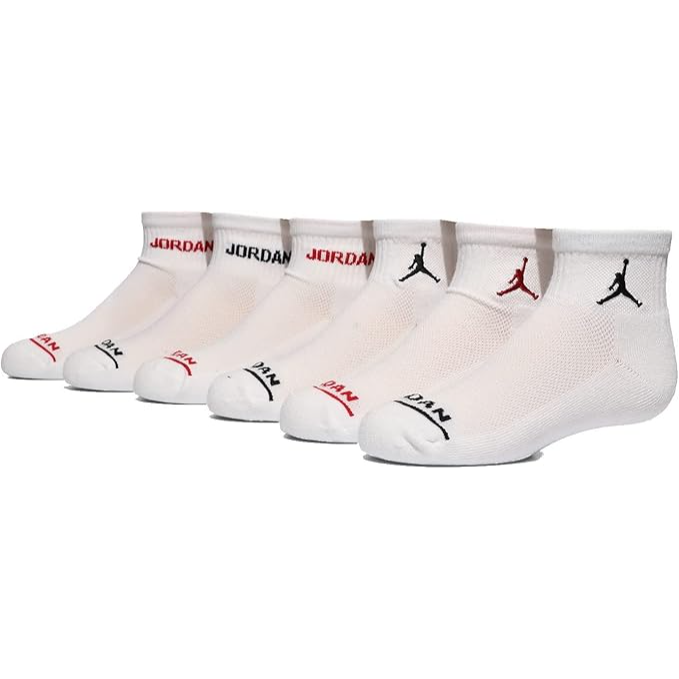 Jordan - Big Kids 6-Pk. Ankle Socks White