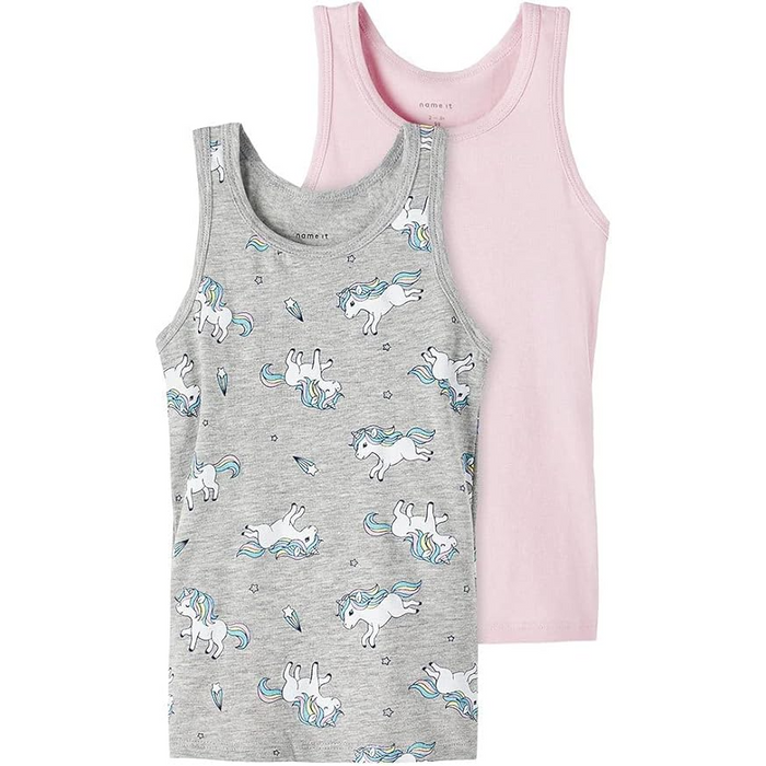 Name It - Toddler 2pc Tank Top Grey Melange Unicorn (12M-18M)