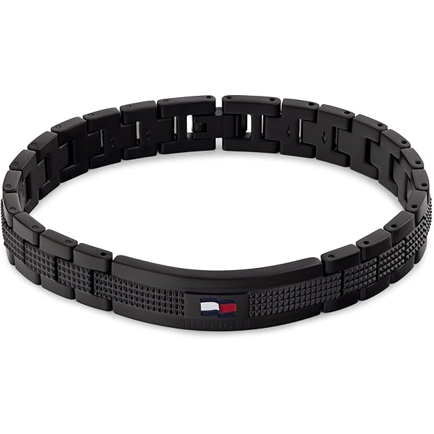 Tommy Hilfiger Men's Ionic Plated Black Steel Bracelet - 2790420