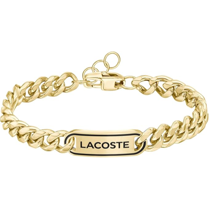 Lacoste Men's Ionic Plated Thin Gold Steel Bracelet - 2040225