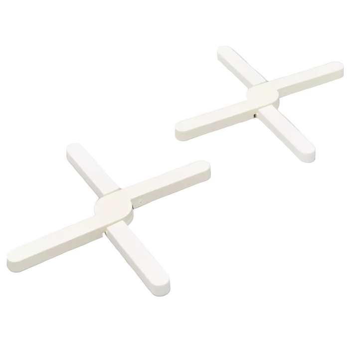 2-Pcs Plastic Pot Stand Set White
