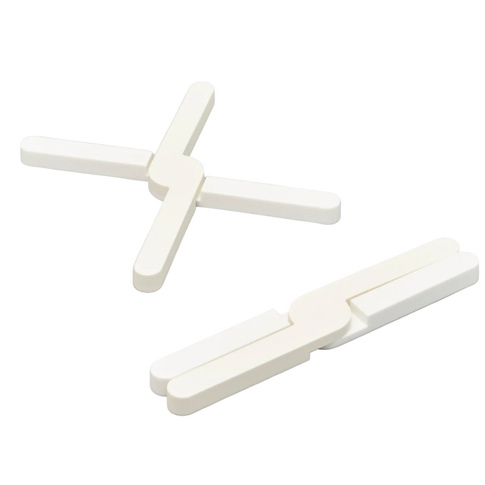 2-Pcs Plastic Pot Stand Set White