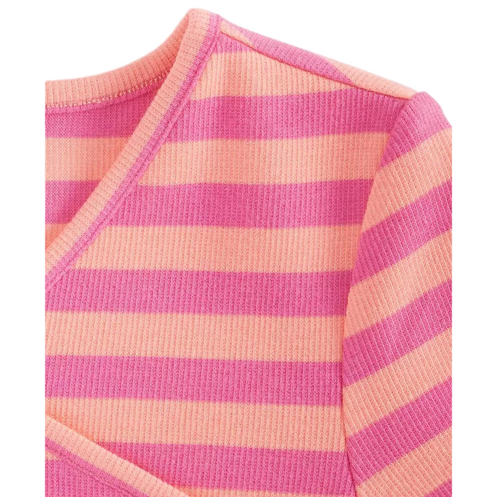 Epic Threads - Big Girls Kelsey Short-Sleeve Striped Faux-Wrap Top (14-16)