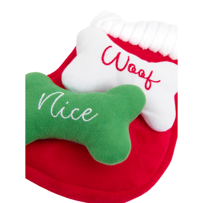 Pet Stuffed Toy Christmas Stocking and Bones