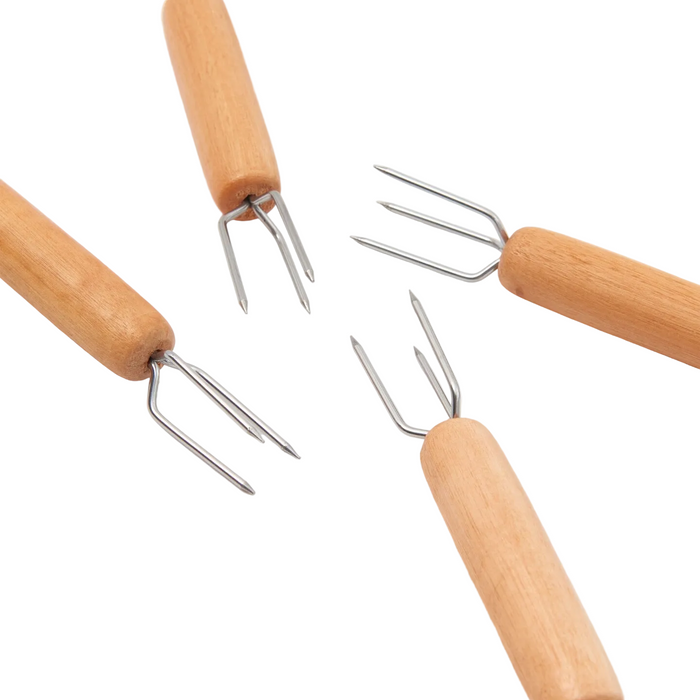 4-Pcs. Corn Cob Holder Wooden Handle