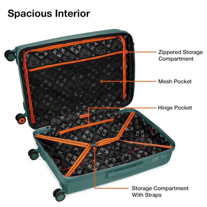 Nasher Miles Antwerp TSA Lock & Expander Hard-Sided Polypropylene Set of 3 Dark Green Small, Medium & Large Trolley Bags (55, 65 & 75 Cm)