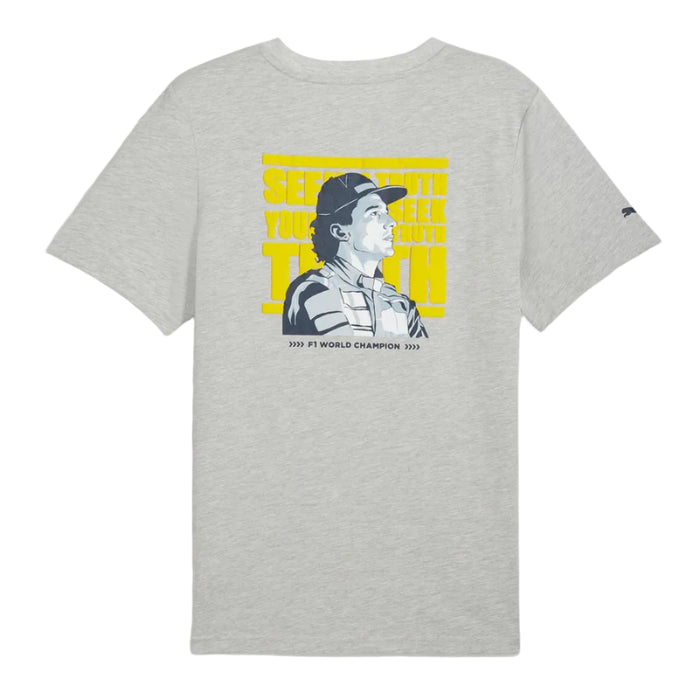 Senna Signature Men AS LS A Vida Graphic T-Shirt Light Grey