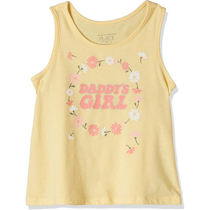 The Children's Place - Toddler Girls Tank Top Floral Daddy's Girl Print Yellow