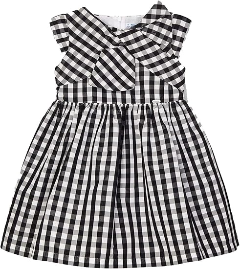 Mayoral - Little Girls Dress Checkered Black and White