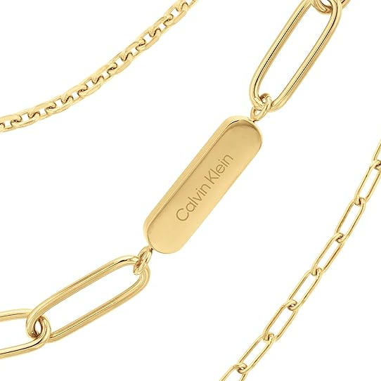 Calvin Klein Women's Ionic Plated Thin Gold 1 Steel Necklace - 35000433