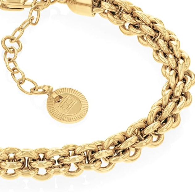 Tommy Hilfiger Women's Ionic Plated Thin Gold 2 Steel Bracelet - 2780842