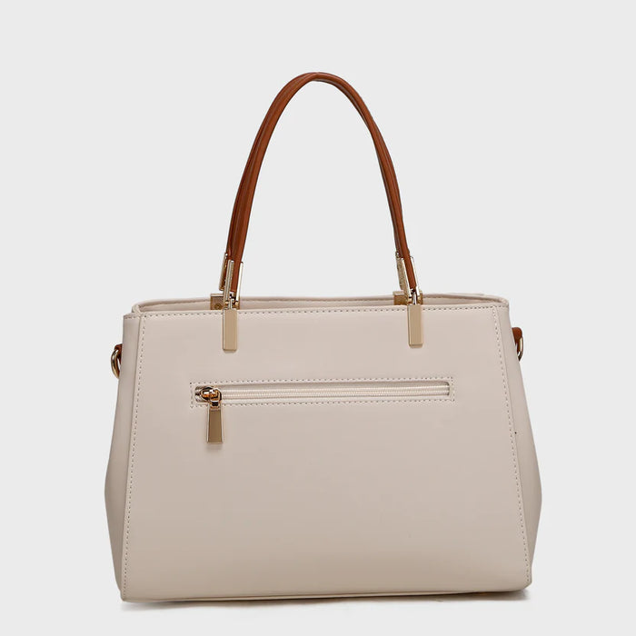 Brinelli Twofold Shoulder Tote Bag Ivory and Tan