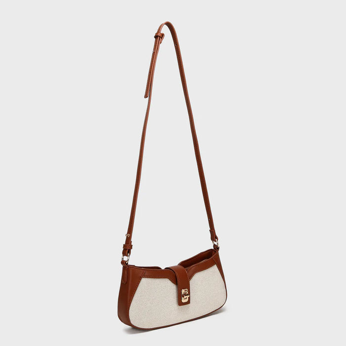 Brinelli Verona Crossbody Shoulder Bag Brown/Off White