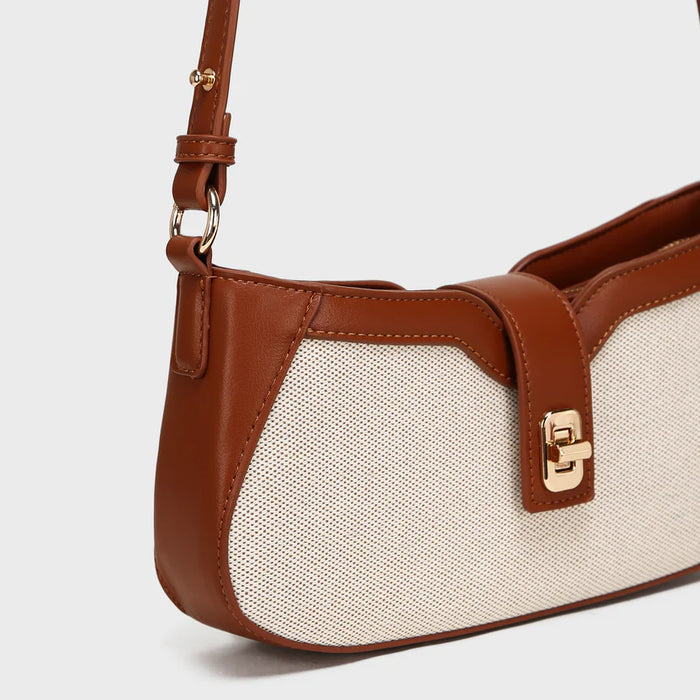 Brinelli Verona Crossbody Shoulder Bag Brown/Off White