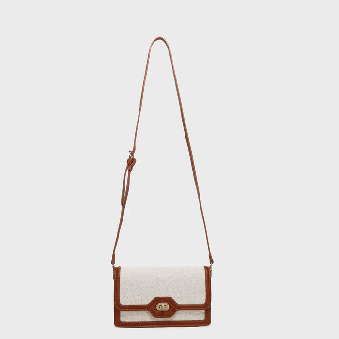 Brinelli Ava Shoulder Crossbody Bag Brown/Off White