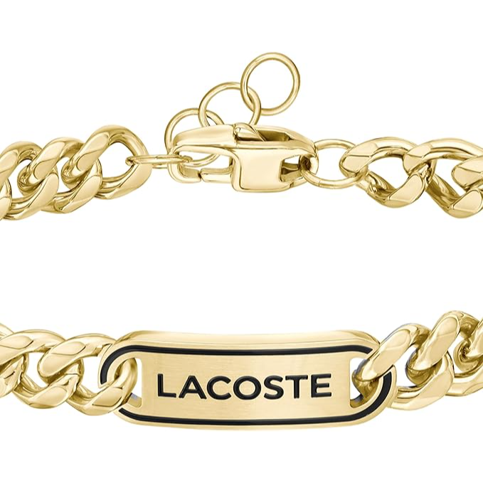 Lacoste Men's Ionic Plated Thin Gold Steel Bracelet - 2040225