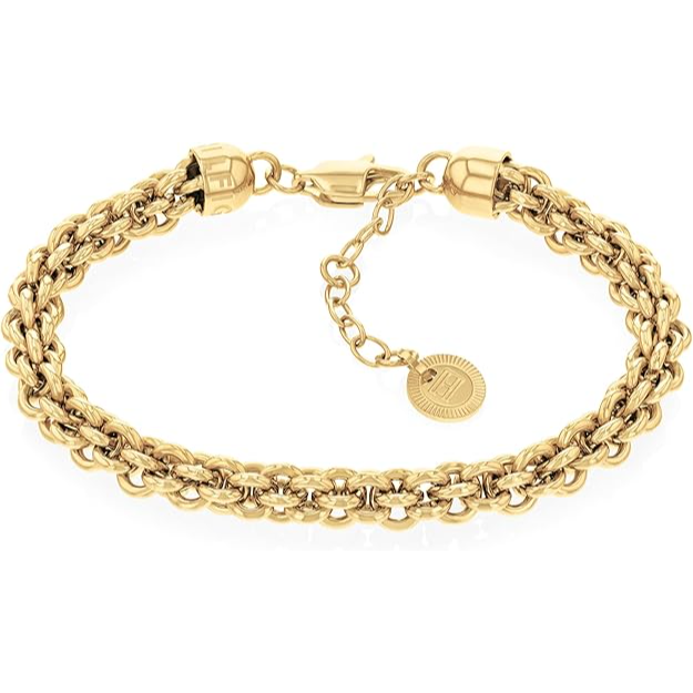 Tommy Hilfiger Women's Ionic Plated Thin Gold 2 Steel Bracelet - 2780842