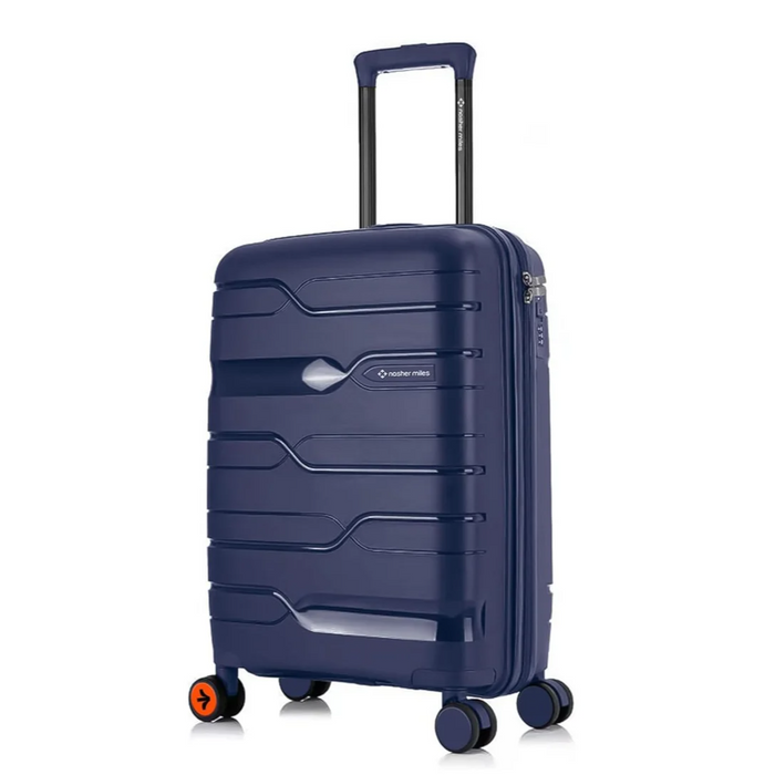 Nasher Miles Paris Hard-Sided Polypropylene Check-in Luggage 24 Inch |65 Cm Spinner Trolley Bag, Medium Navy Blue