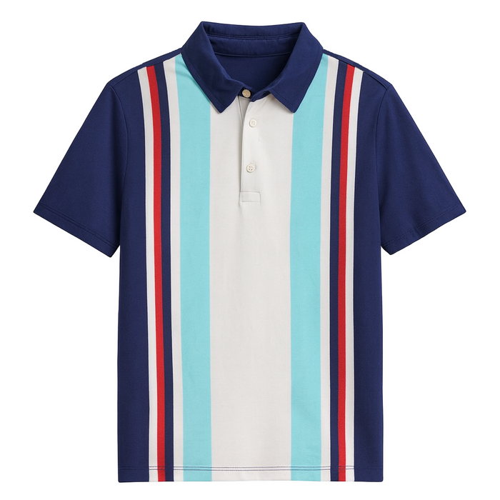 Epic Threads - Big Boys Retro Vertical-Stripe Shirt Medieval Blue