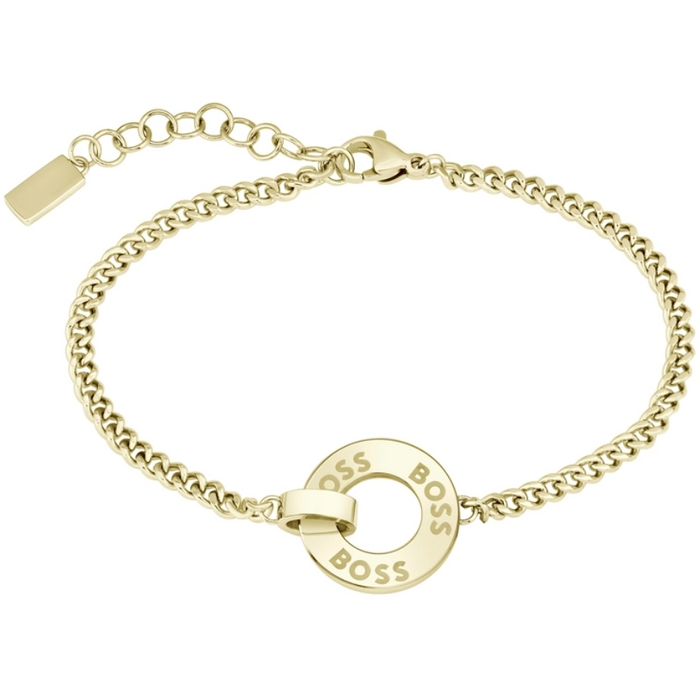 Boss Women's Ionic Plated Thin Gold Steel & Crystal Bracelet - 1580504