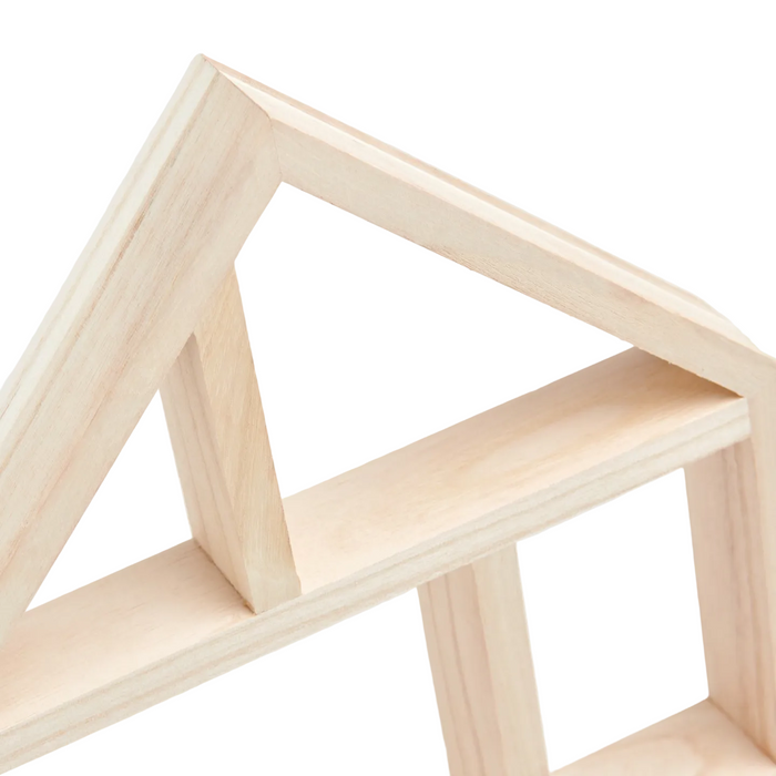 Wooden House-Shaped Wall Shelf