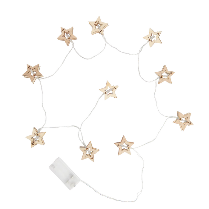 LED Wooden Star Lights (Battery Operated)
