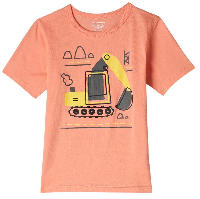 The Children's Place - Toddler Boys Short Sleeve Tee Excavator Truck Graphic