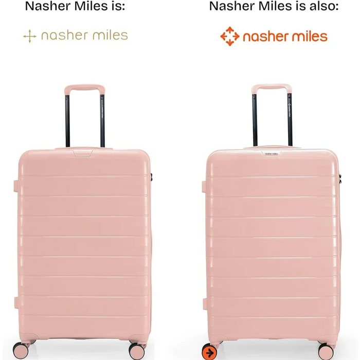Nasher Miles Vienna Hard-Sided Polypropylene Luggage Set of 3 Peach Trolley Bags (55, 65 & 75 cm) Small, Medium & Large