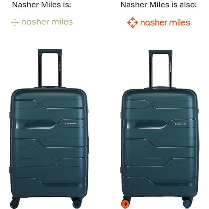 Nasher Miles Paris Hard-Sided Polypropylene Luggage Set of 2 Dark Green Trolley Bags (65 & 75 Cm) Medium & Large