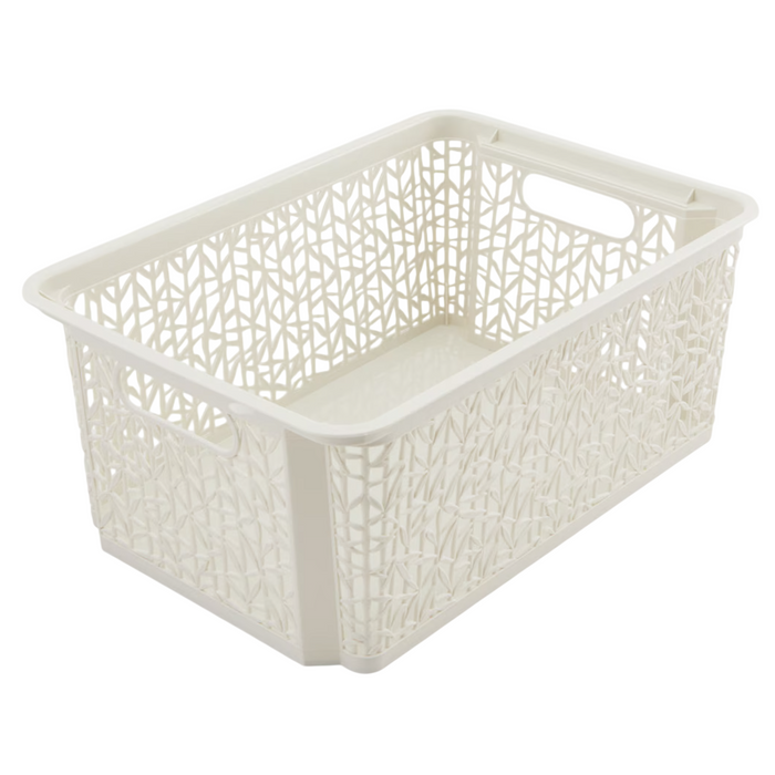 Bamboo Style Plastic Storage Basket