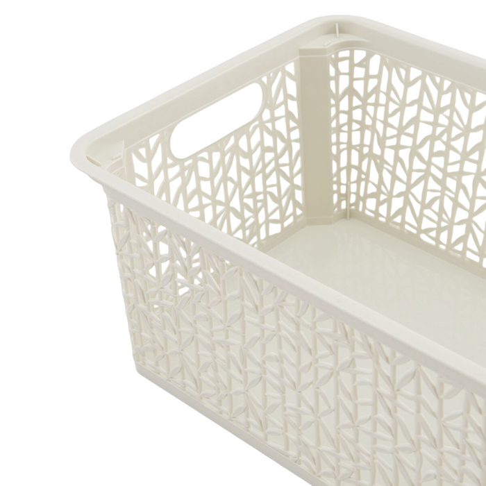 Bamboo Style Plastic Storage Basket