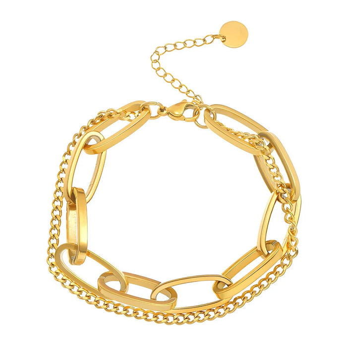 Reriti - Intensity 18K Gold Plated Double Layer Punk Bracelet