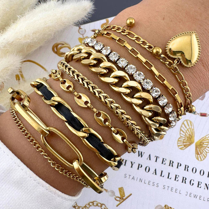 Reriti - Intensity 18K Gold Plated Double Layer Punk Bracelet