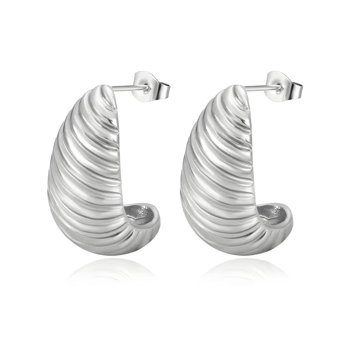Reriti - Intensiity Stainless Silver Croissant Earrings