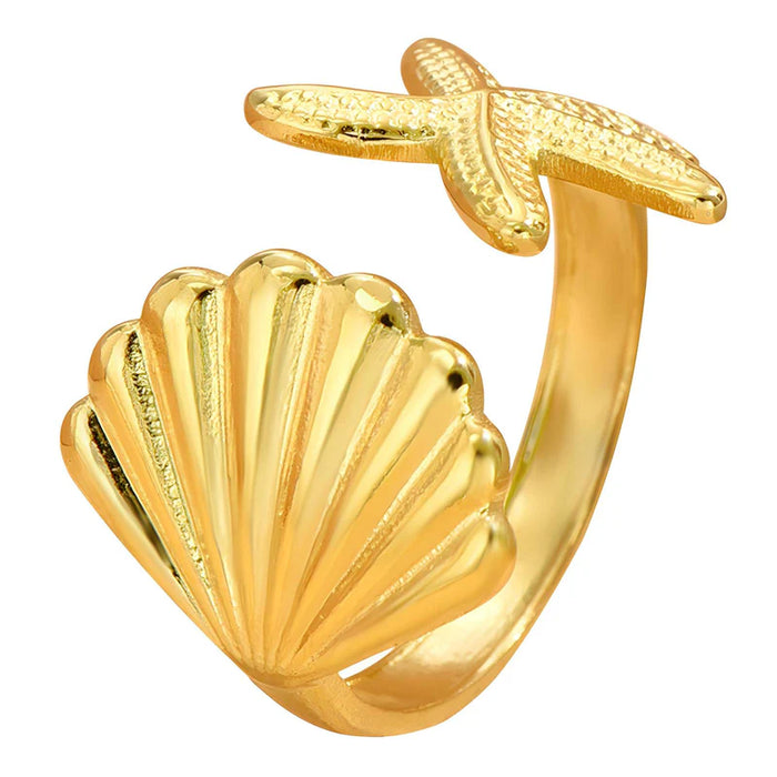 Reriti - Intensiity 18K Gold Plated Finger Ring - Sea
