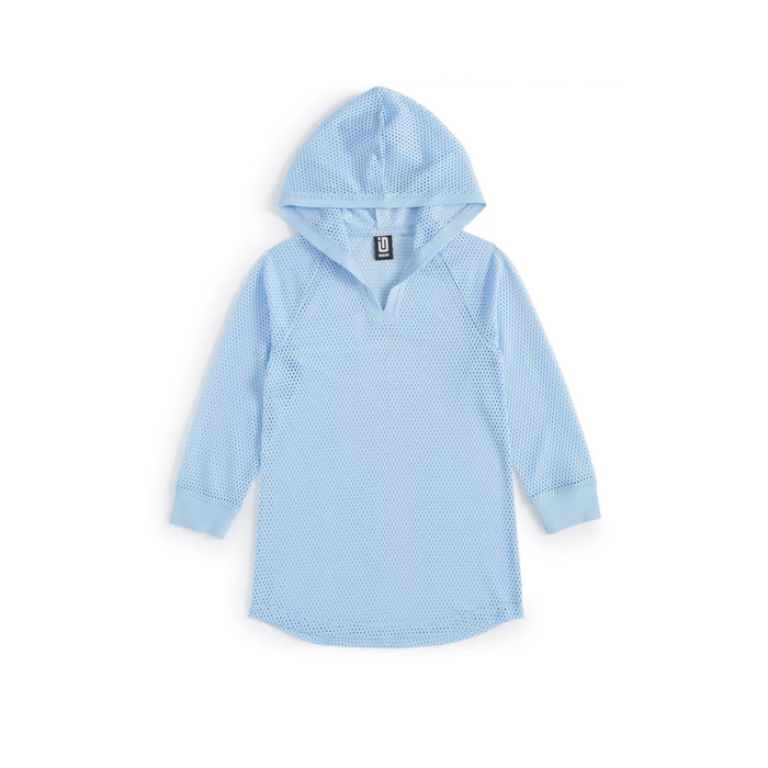 ID Ideology - Big Girls Mesh Long-Sleeve Hooded Cover-Up