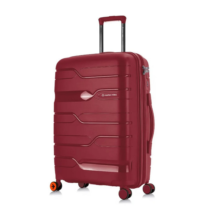 Nasher Miles Paris Hard-Sided Polypropylene Check-in Luggage Maroon 28 Inch | 75 Cm 8 Spinner Wheels Trolley Bag, Large