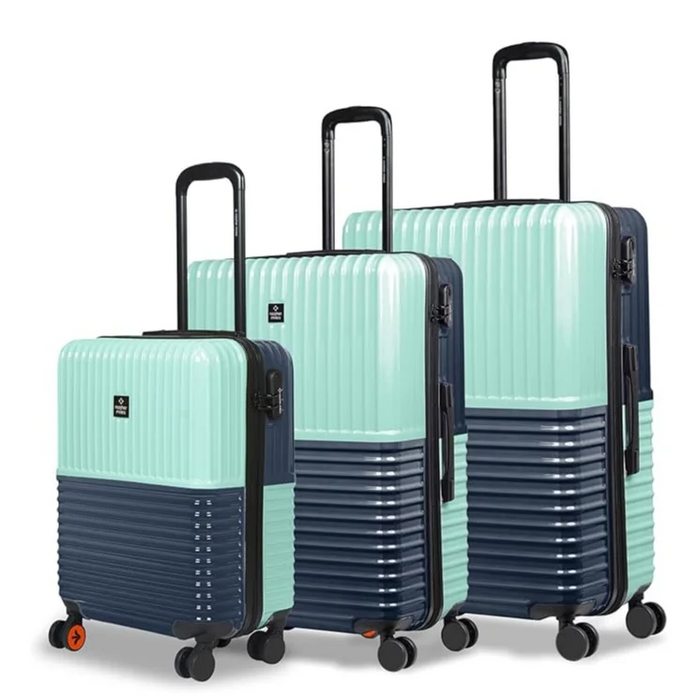 Nasher Miles Istanbul Hard-Sided ABS and PC Luggage Set of 3 Teal Dark Blue Small, Medium & Large Trolley Bags (55, 65 & 75 cm)
