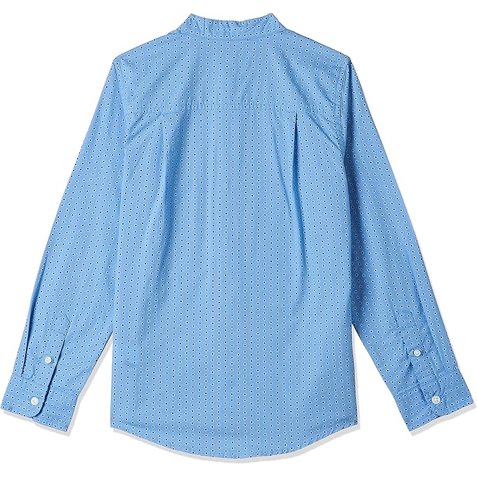 The Children's Place - Big Boys Long Sleeve Grandad Collar Button Down Shirt