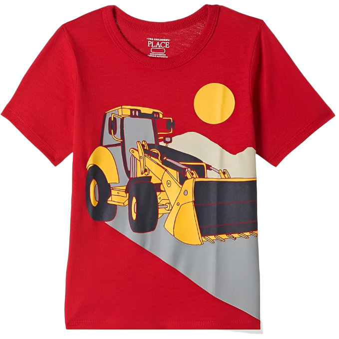The Children's Place - Toddler Short Sleeve T-Shirt Bulldozer Graphic (18M-24M)