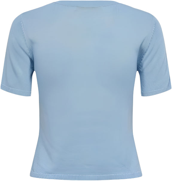 Only - Big Girls Short Sleeve Shirley Pullover Knit Cashmere Blue Top