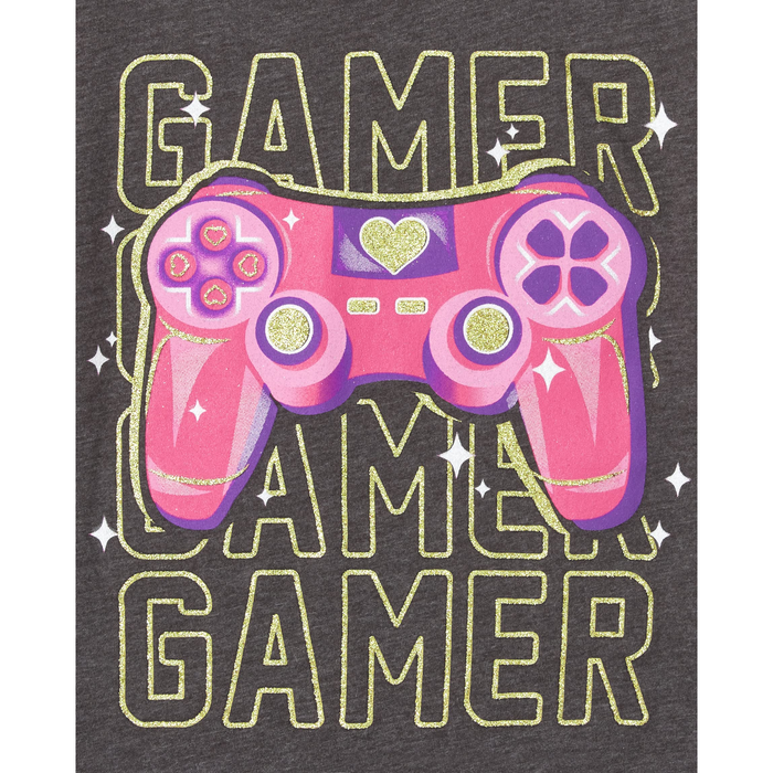 The Children's Place - Little Girls Short Sleeve Gamer Graphic Tee