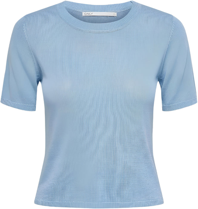 Only - Big Girls Short Sleeve Shirley Pullover Knit Cashmere Blue Top