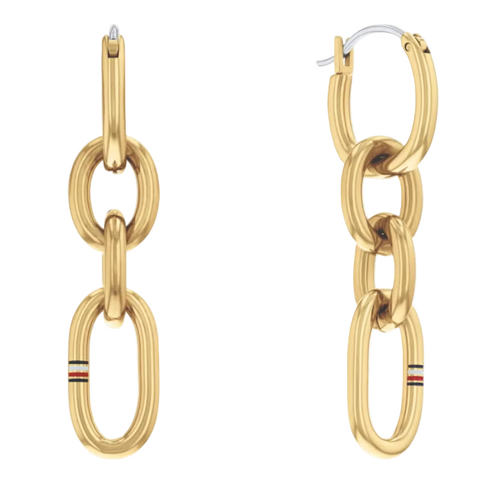 Tommy Hilfiger Women's Ionic Plated Thin Gold 2 Steel Earrings - 2780786