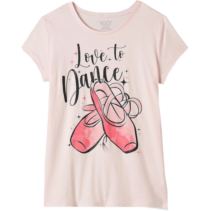 The Children's Place  - Little and Big Girls Short Sleeve Love to Dance Graphic